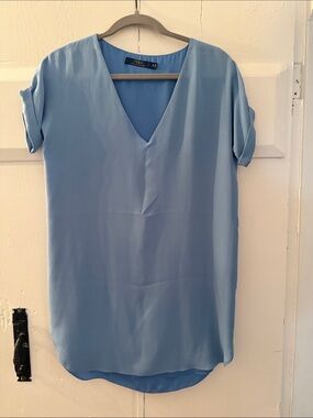 Polo by Ralph Lauren Sky Blue V-Neck Tunic Top
